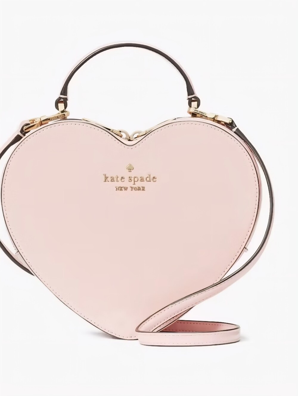 Kate Spade Love Shack Heart Crossbody Chalk Pink Saffiano Leather